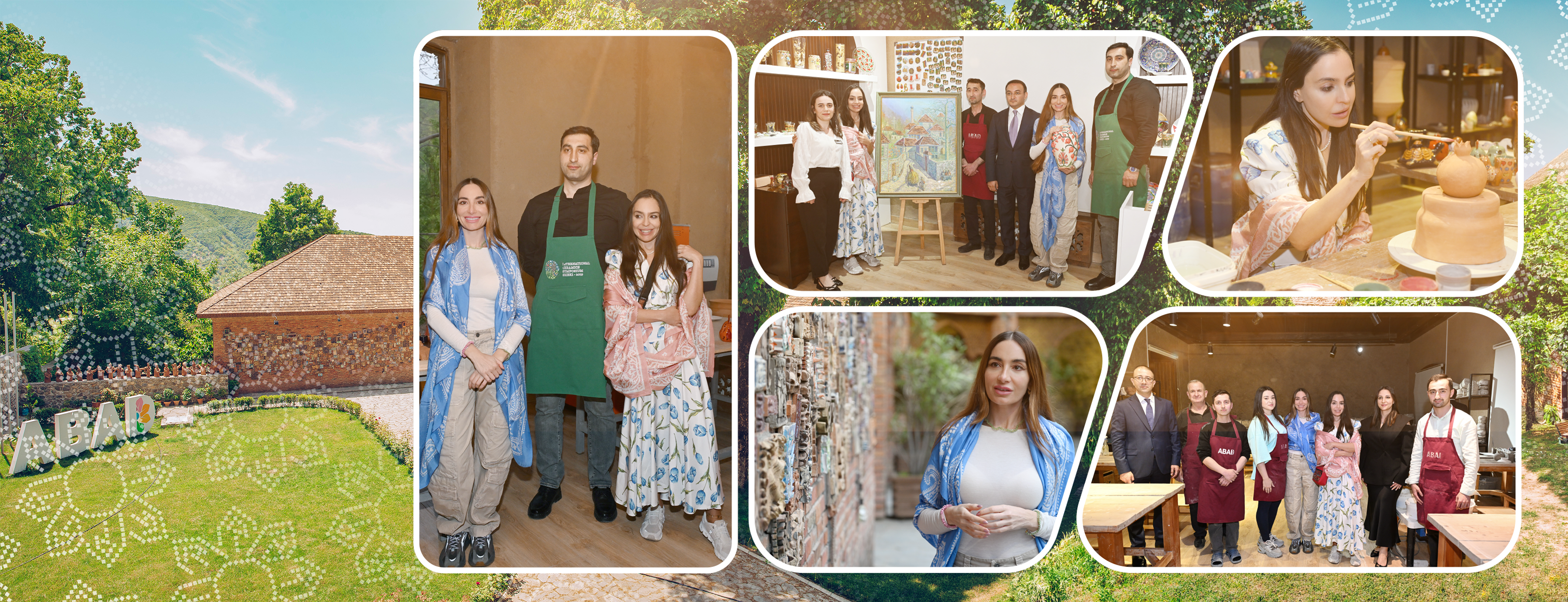 Leyla Əliyeva və Arzu Əliyeva Şəkidə “ABAD” Keramika və Tətbiqi Sənət Mərkəzi ilə tanış olublar